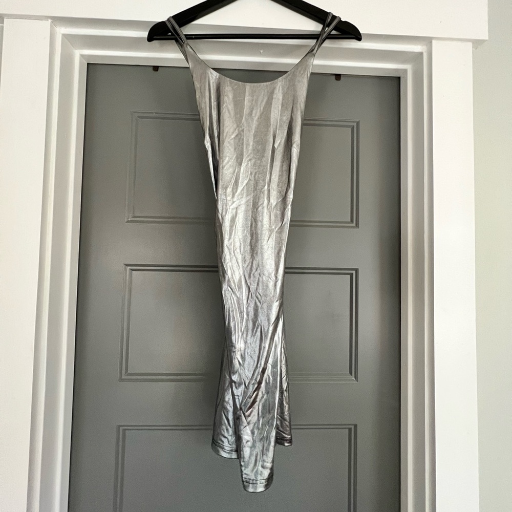 Silver Metallic Mini Dress